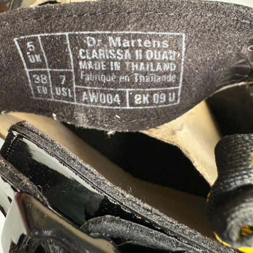 Dr Martens Women sz 7 Black Clarissa II Patent Leather Strap Sandals New in Box - Picture 8 of 14